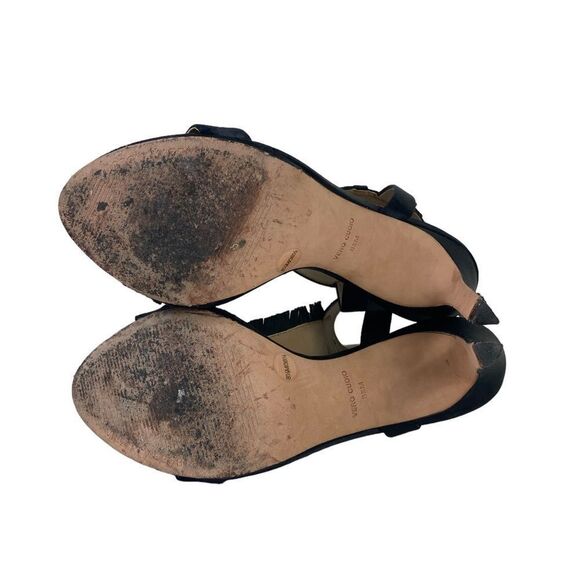 BCBGMAXAZRIA  8.5 ma limbo heels sandal formal shoes black satin - Picture 8 of 9